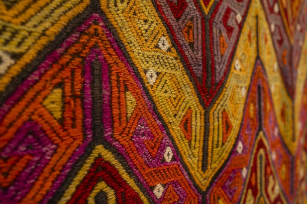 Colorful woven textile fabric texture